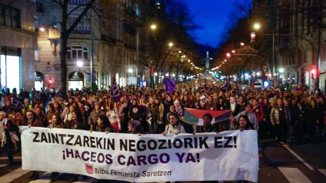 Manifestación que con motivo del Día Internacional de la Mujer se celebra este viernes en Bilbao/EFE/ Luis Tejido