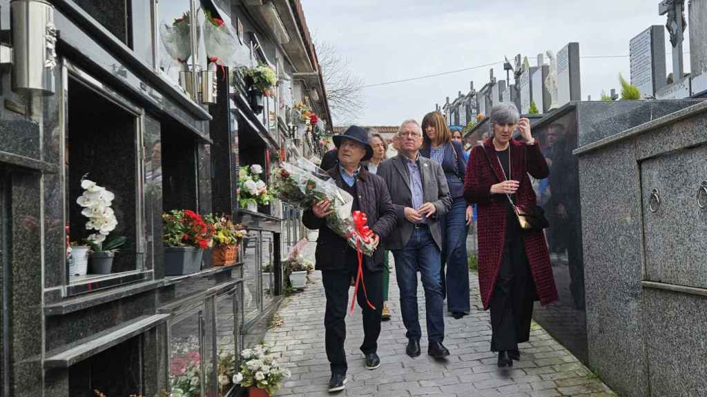 El secretario general del PSE-EE en Gipuzkoa, José Ignacio Asensio, durante el homenaje al político socialista, Juan Priede, asesinado por ETA