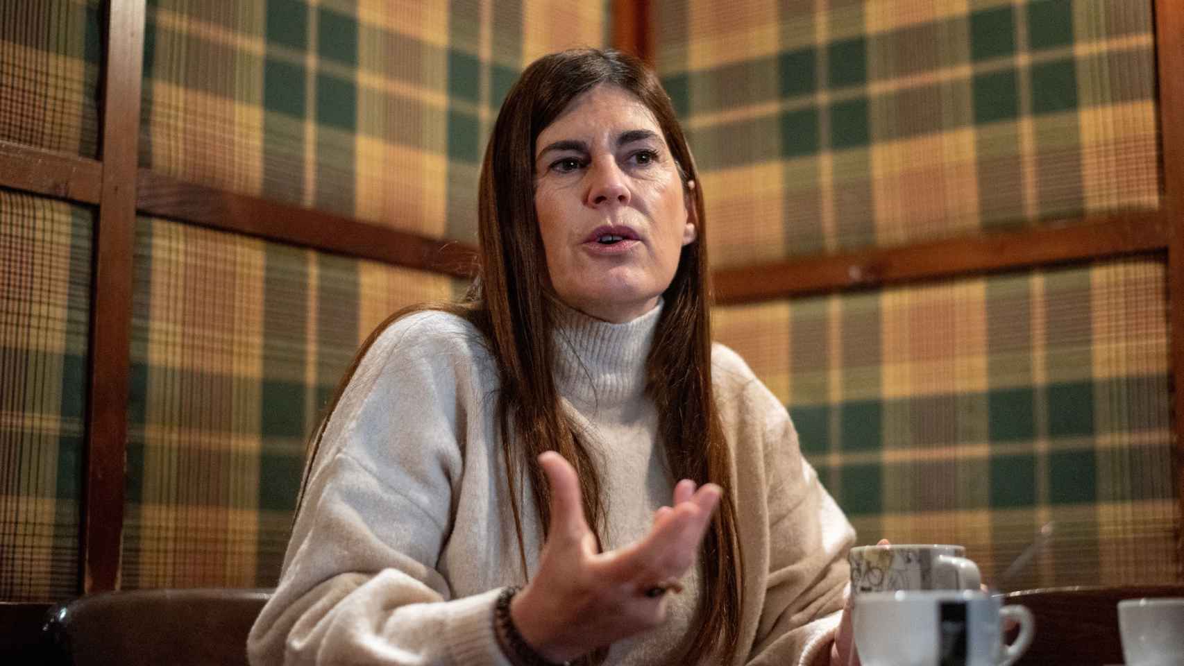 La candidata de Podemos a lehendakari, Miren Gorrotxategi, durante su entrevista con Crónica Vasca / Patxi Corral
