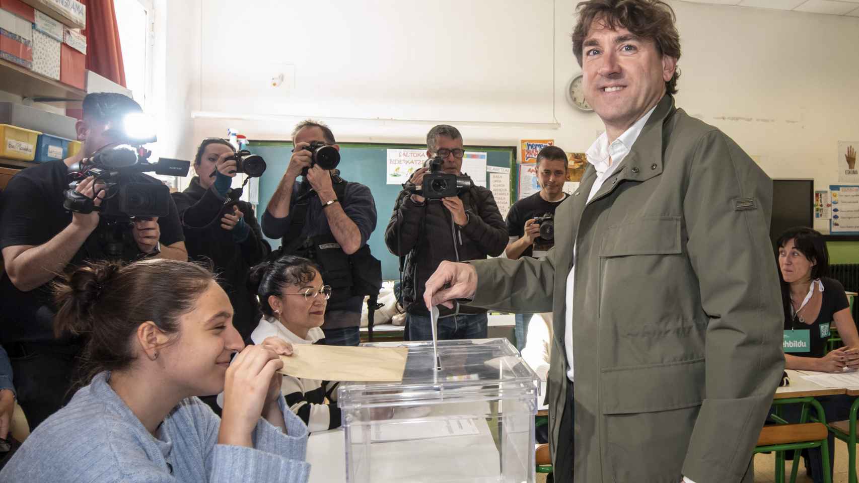 Eneko Andueza en las elecciones del pasado domingo.