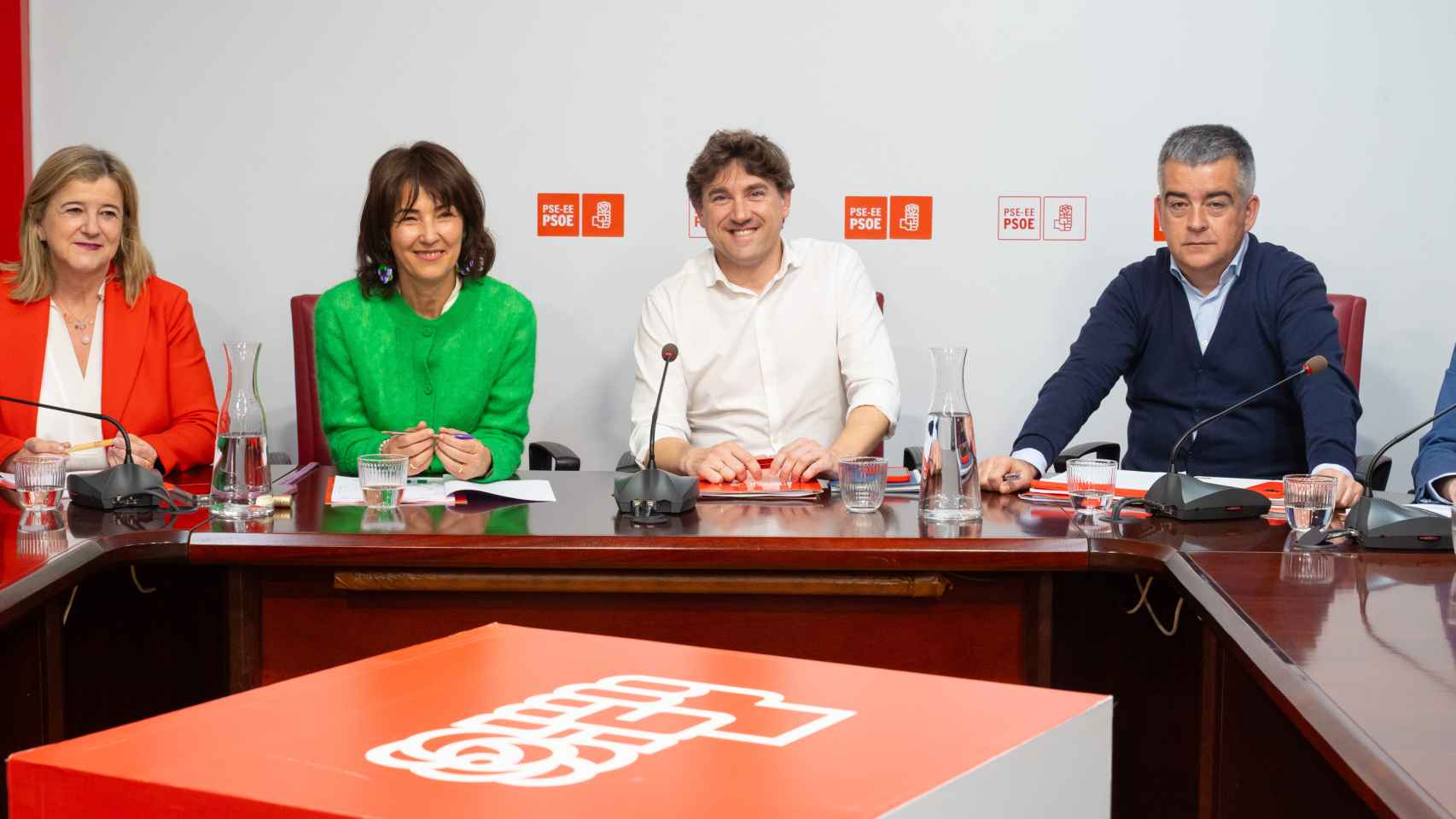 El secretario general del PSE-EE y candidato a lehendakari, Eneko Andueza, durante la Reunión Ejecutiva del partido tras las elecciones del 21-A / PSE-EE