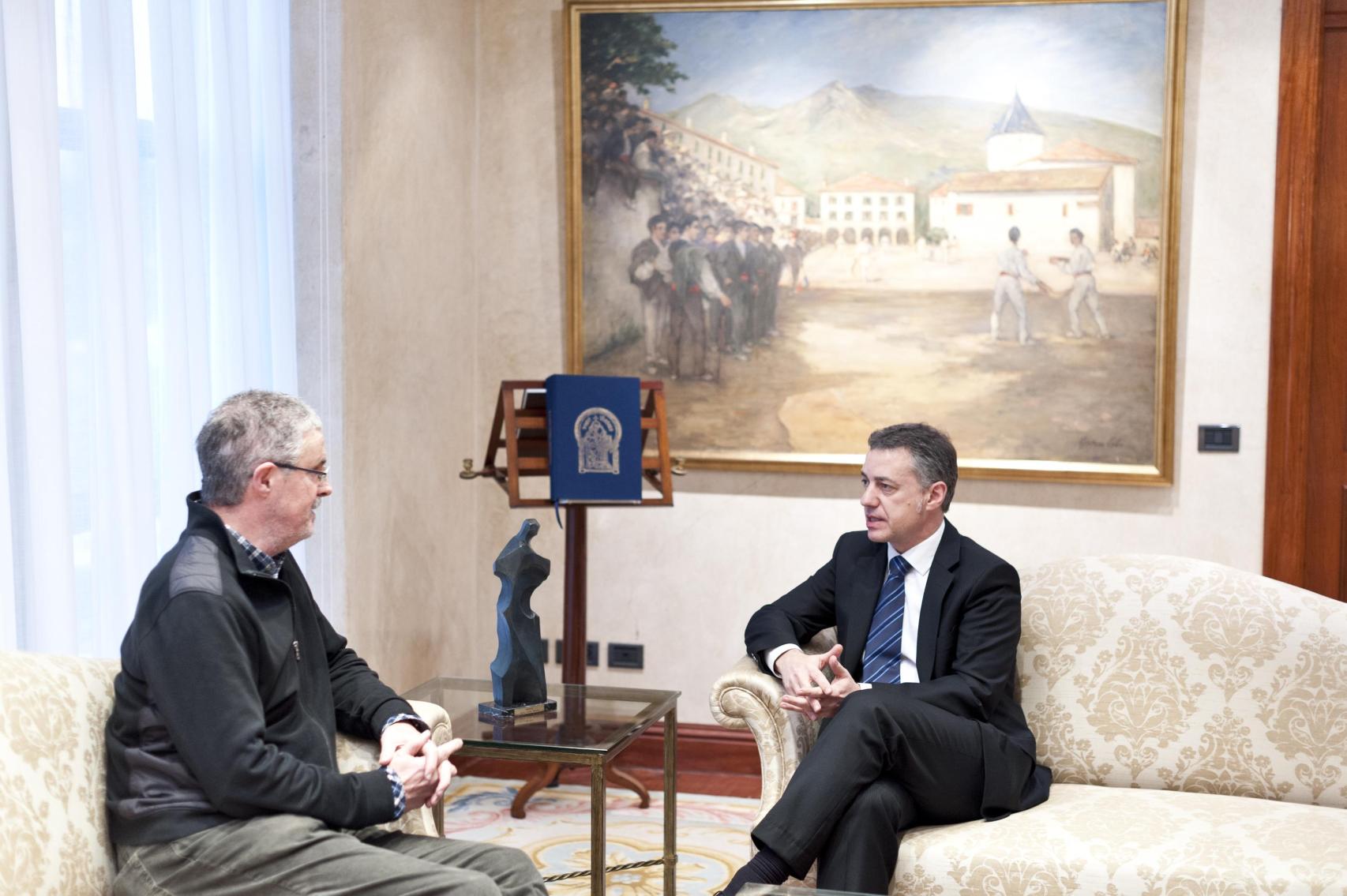 Iñigo Urkullu y Txiki Muñoz en febrero de 2013 / IREKIA