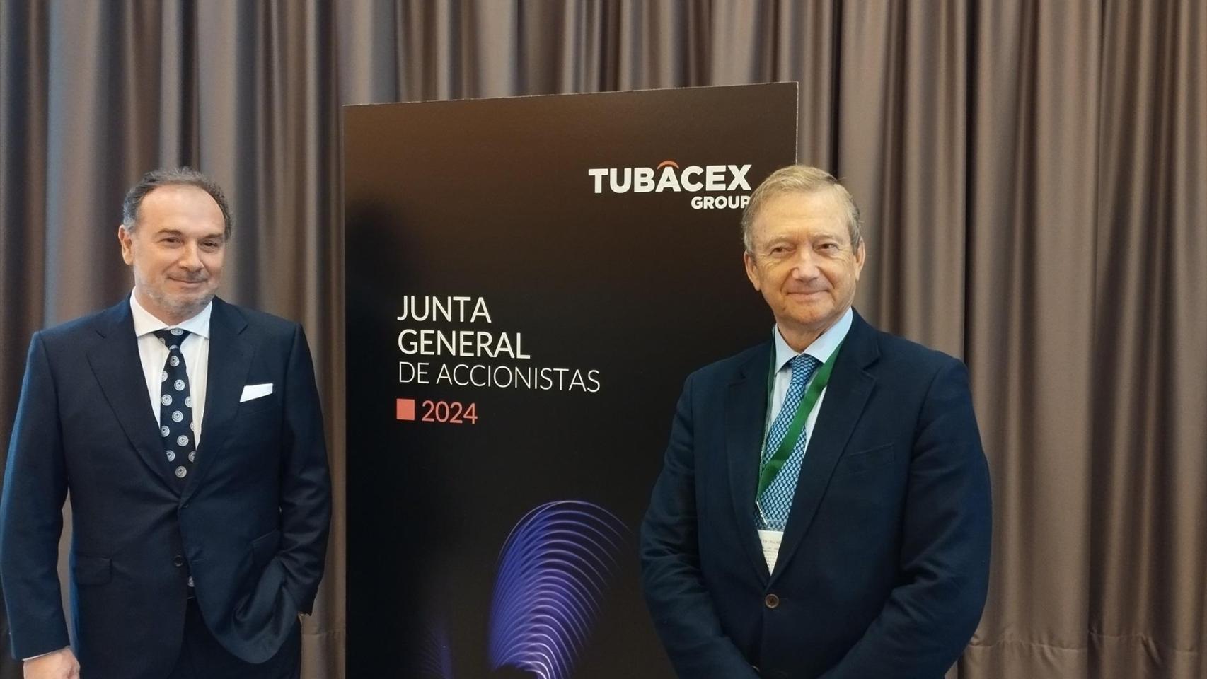 El CEO de Tubacex, Jesús Esmorís y el presidente de Tubacex, Manuel Moreu.