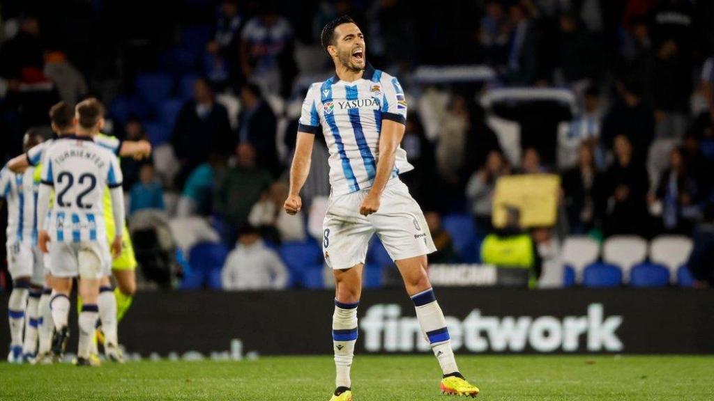 Mikel Merino, en su última temporada como jugador de la Real Sociedad.