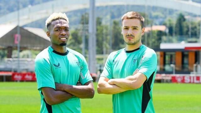 Álvaro Djalo y Andoni Gorosabel, dos de los tres fichajes que ha realizado el Athletic Club este verano.