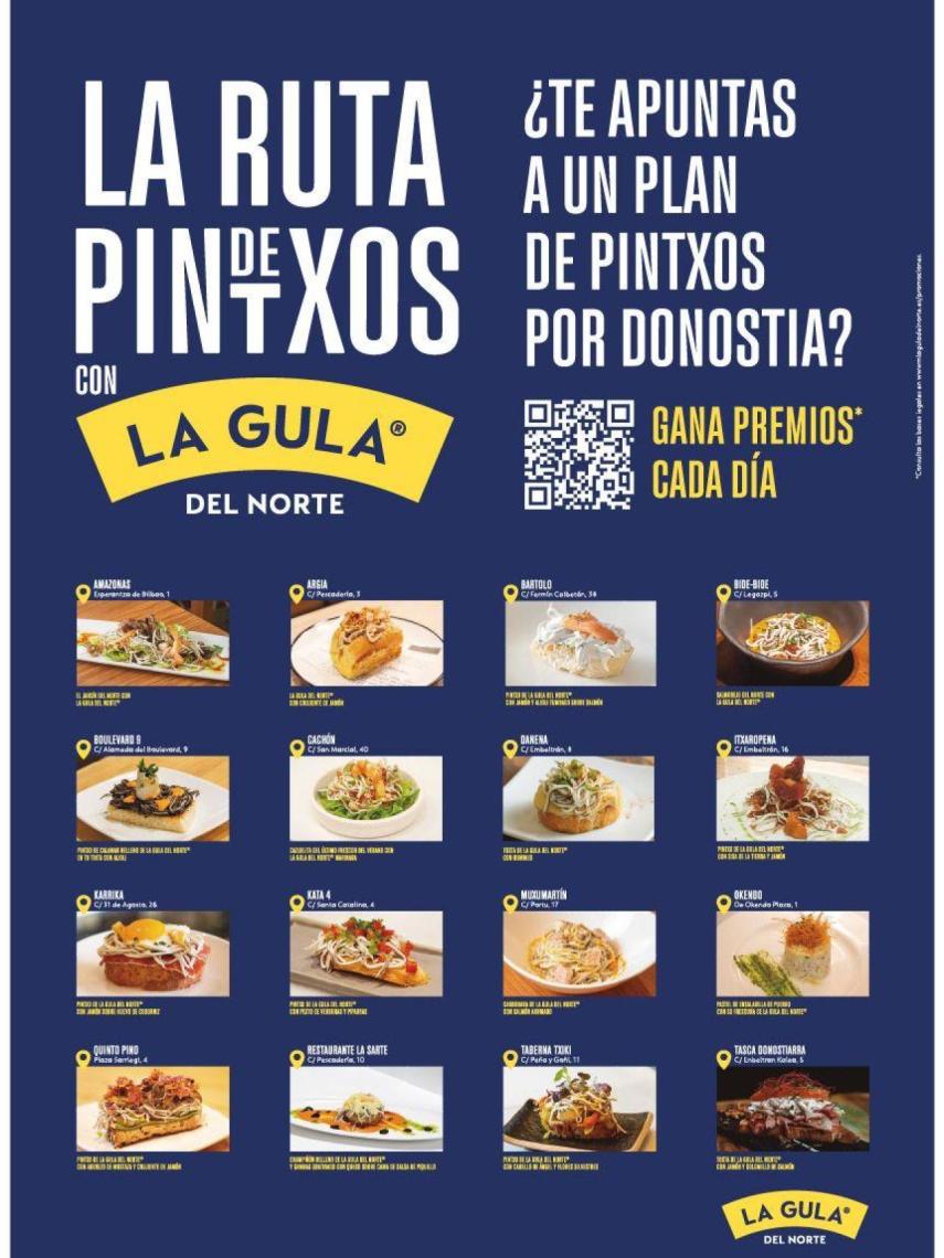 Cartel Ruta de Pintxos con La Gula del Norte San Sebastian 2024