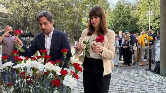 Maider Etxebarria en el homenaje a las víctimas del franquismo