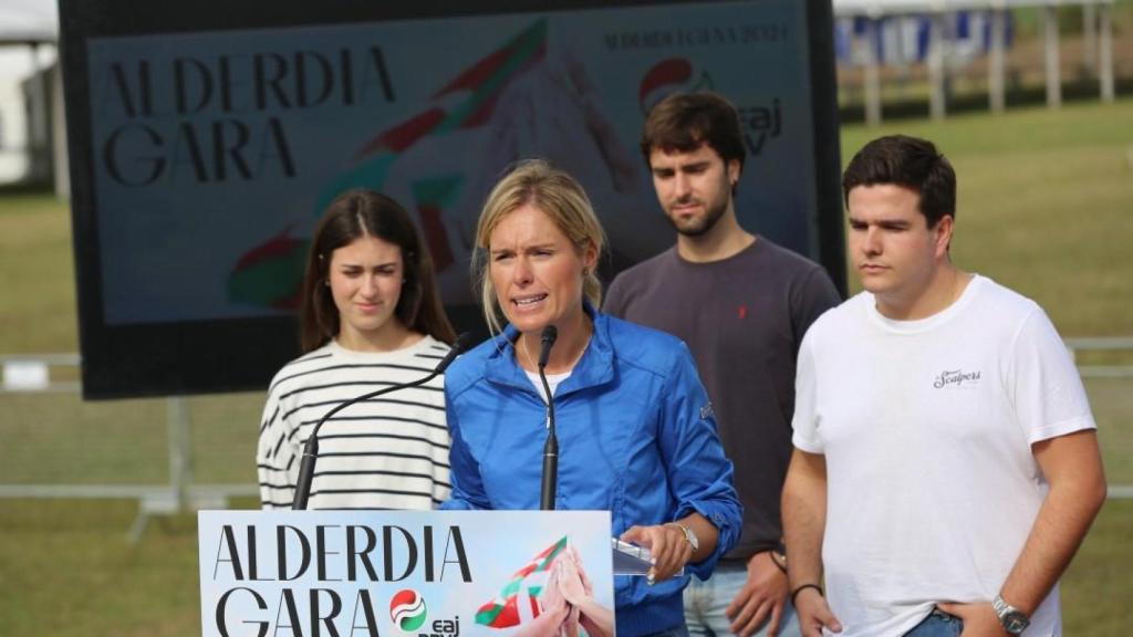 La secretaria del EBB, Mireia Zarate, en la presentación del Alderdi Eguna / PNV