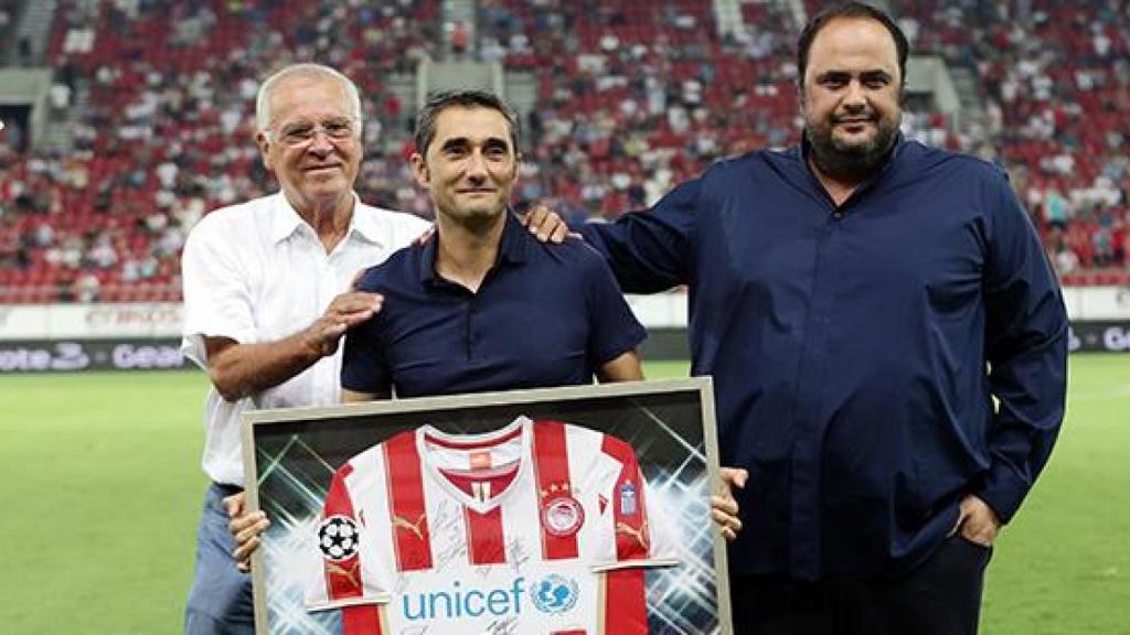 Valverde, durante su etapa como entrenador del Olympiacos.