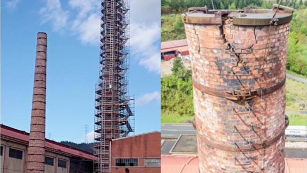 Sprilur concluye la restauración de las dos chimeneas patrimonio industrial de la antigua Sidenor de Legazpi