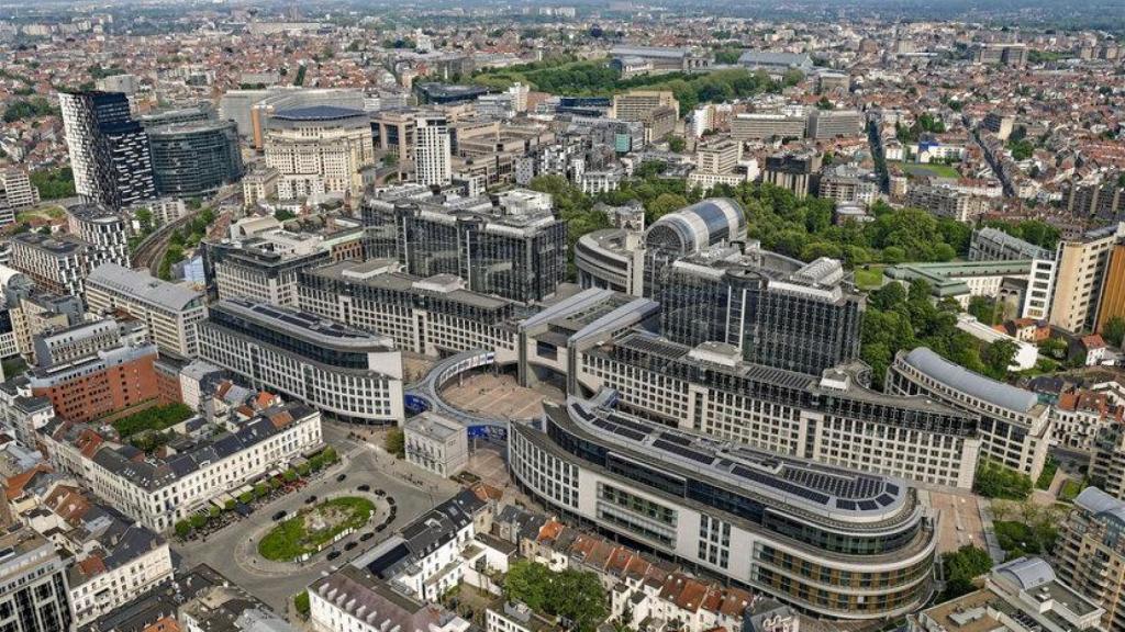 Vista aérea de la sede en Bruselas del Parlamento europeo