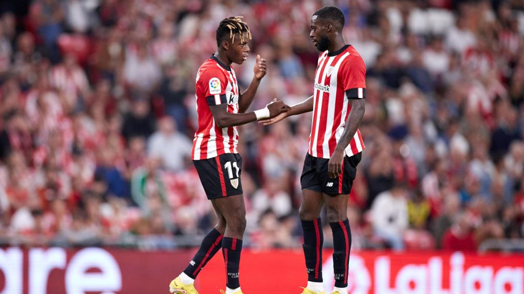 Iñaki y Nico Williams, durante un encuentro liguero con el Athletic Club.