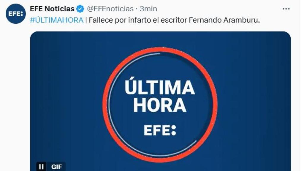 Imagen de la cuenta oficial de Efe.