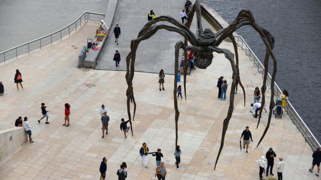 Turistas en el museo Guggenheim de Bilbao. / EFE