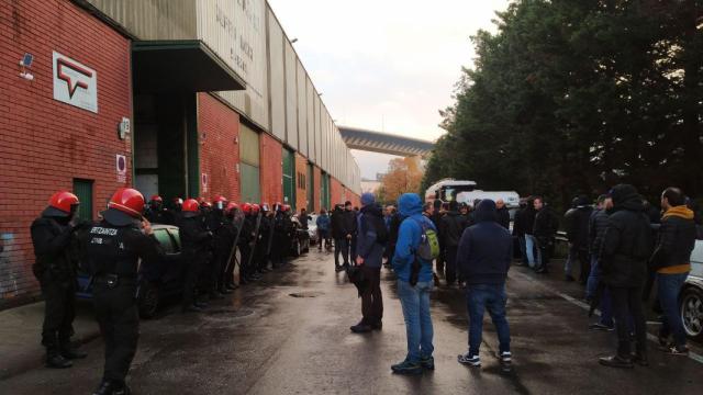 Manifestantes en la huelga del Metal de Bizkaia / LAB