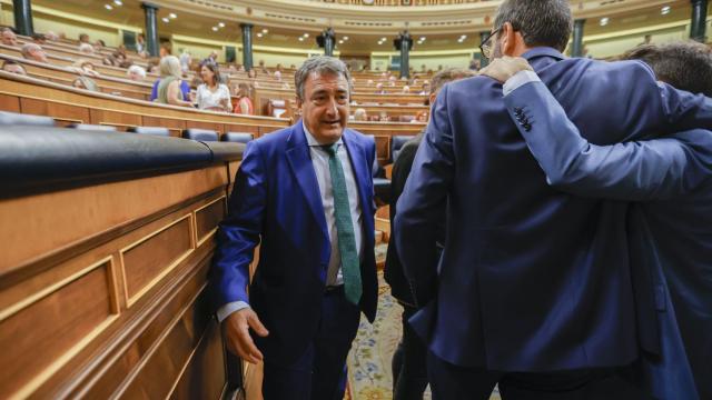 El diputado del PNV, Aitor Esteban, a su llegada al hemiciclo del Congreso de Diputados para la votación de la mesa y el acatamiento de la Constitución / Juan Carlos Hidalgo - EFE