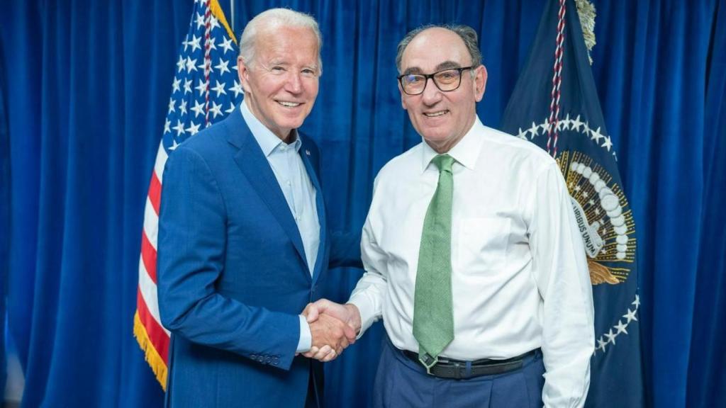 El anterior presidente estadounidense, Joe Biden, con Ignacio Sánchez Galán, presidente de Iberdrola.