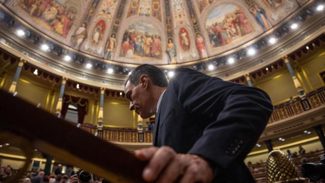 Pedro Sánchez en el pleno del Congreso de los Diputados en Madrid en el debate la ley de amnistía.