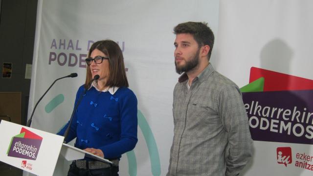 Miren Gorrotxategi y David Soto, parlamentarios de Elkarrekin Podemos. /EP