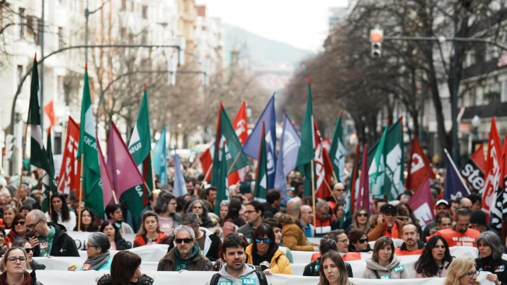 Concentración por el Servicio Público vasco, el año pasado