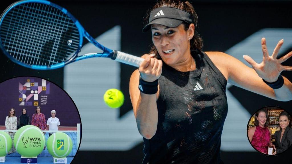 Garbiñe Muguruza, durante un partido de tenis en su etapa profesional.