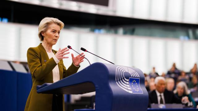 Ursula von der Leyen interviene en el Parlamento Europeo (Estrasburgo) a 22 de enero de 2025