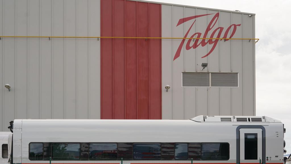 Fachada de la planta de Talgo a 29 de agosto de 2024 en Rivabellosa (Álava)