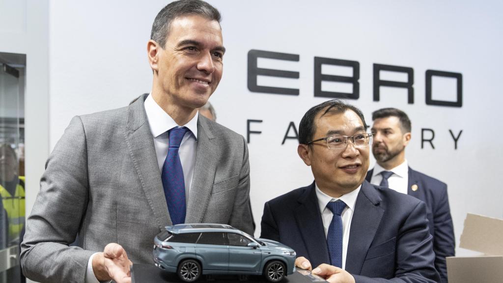 El presidente del Gobierno, Pedro Sánchez, en la presentación de la nueva fábrica de Chery en Barcelona / EP