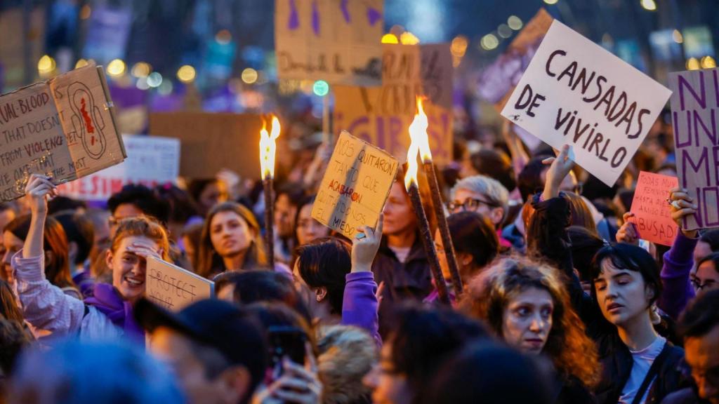 Imagen de una manifestación del 8-M contra la discriminación de la mujer.