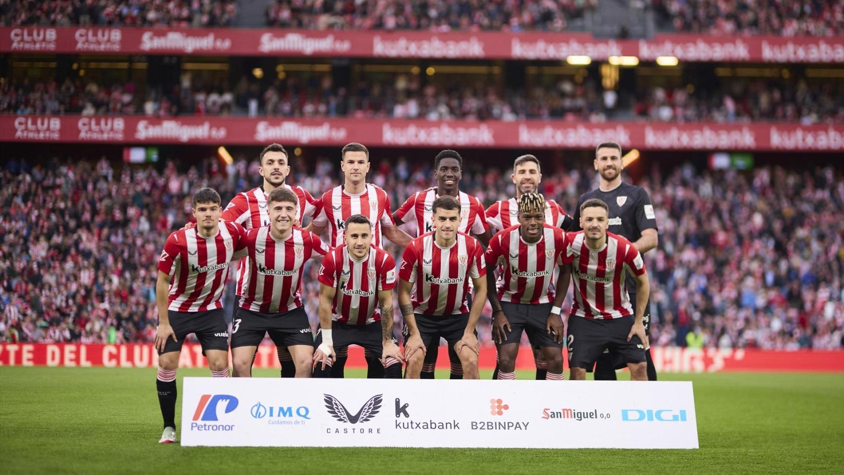 Los titulares del Athletic Club ante el RCD Mallorca, el pasado fin de semana en San Mamés.