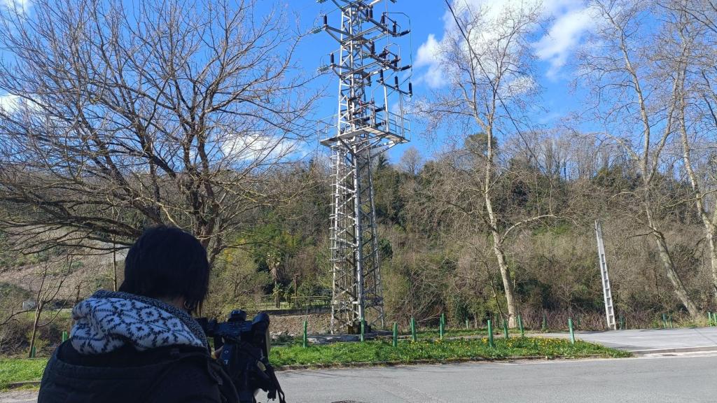 Torre de alta tensión en Usurbil (Gipuzkoa) donde se produjo un accidente con dos menores heridos