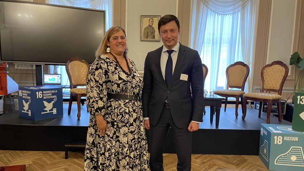 Miren Martiarena en un acto en Tallín (Estonia).