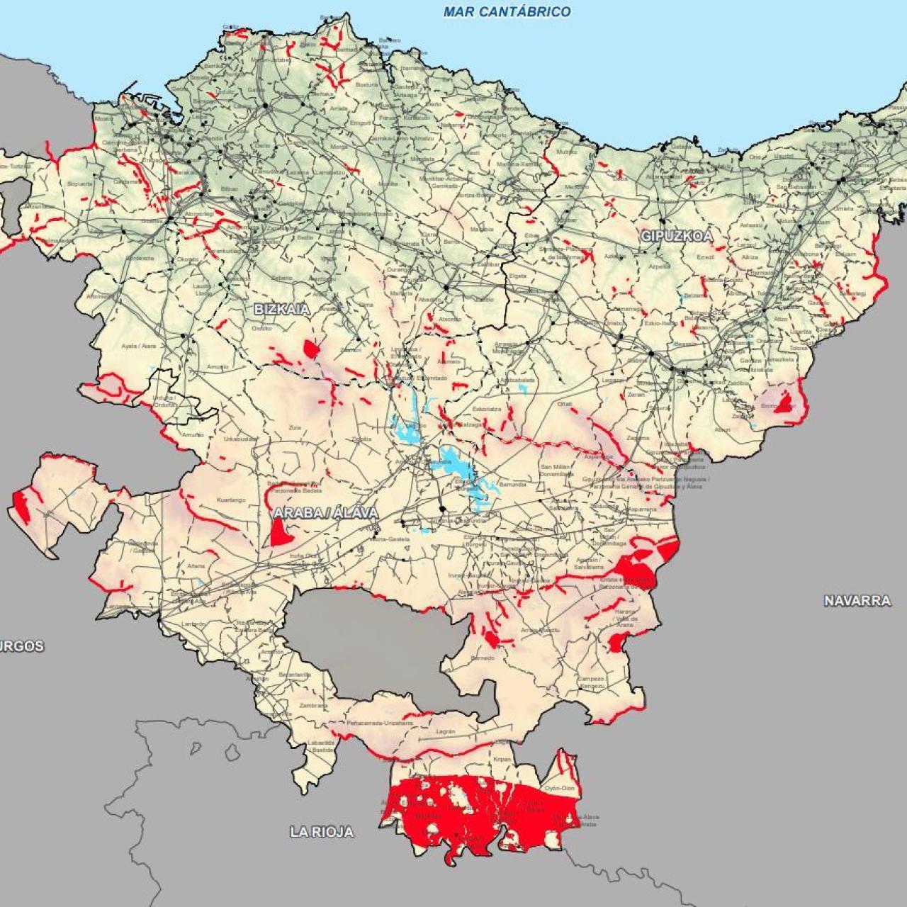 Recurso eólico bruto según la versión provisional del PTS