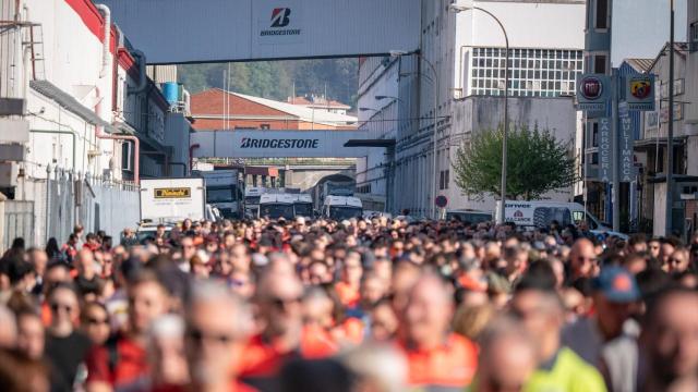 Los trabajadores de la planta de Bridgestone en Basauri