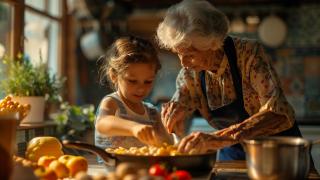 Abuela y nieta cocinando / Freepik