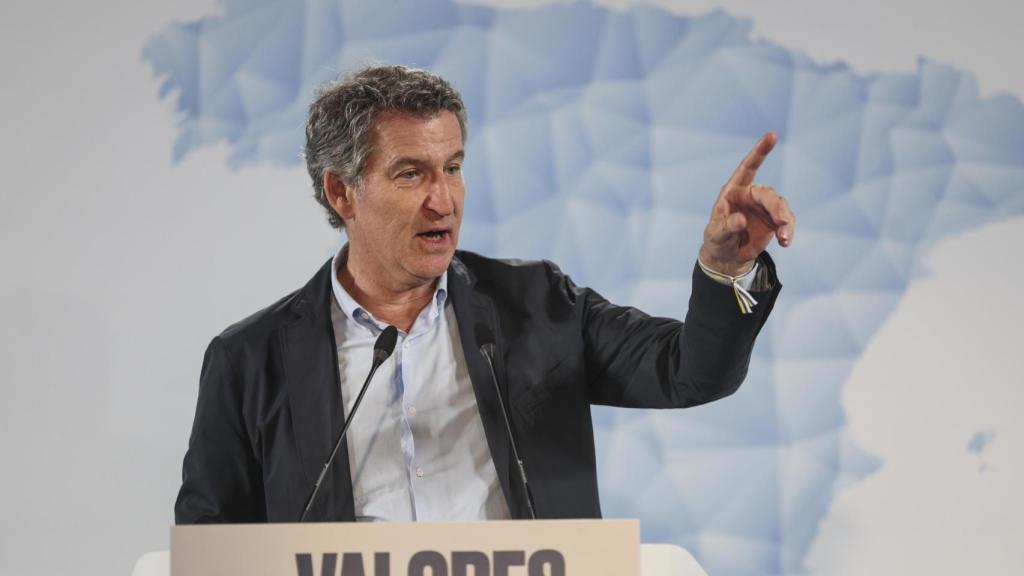 El presidente del PP, Alberto Núñez Feijóo, en un acto político a 7 de junio de 2025 en Bilbao