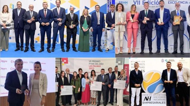 Varias imágenes de los premios empresariales que se entregan para reconoce e impulsar la excelencia, innovación y sostenibilidad del tejido económico de Canarias