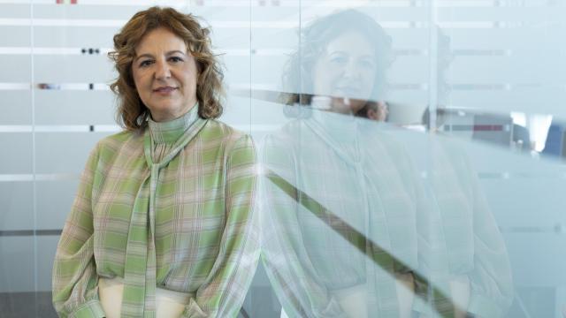 Tamara Yagüe (Confebask) durante una entrevista con Crónica Vasca.