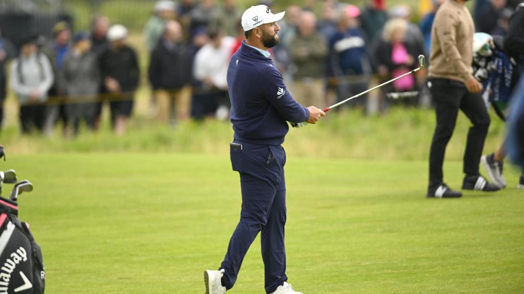 Jon Rahm tras golpe / EFE