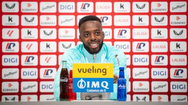 Iñaki Williams en la rueda de prensa de Lezama / Athletic Club