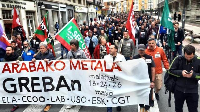 Manifestación por el último convenio del Metal de Álava / Europa Press