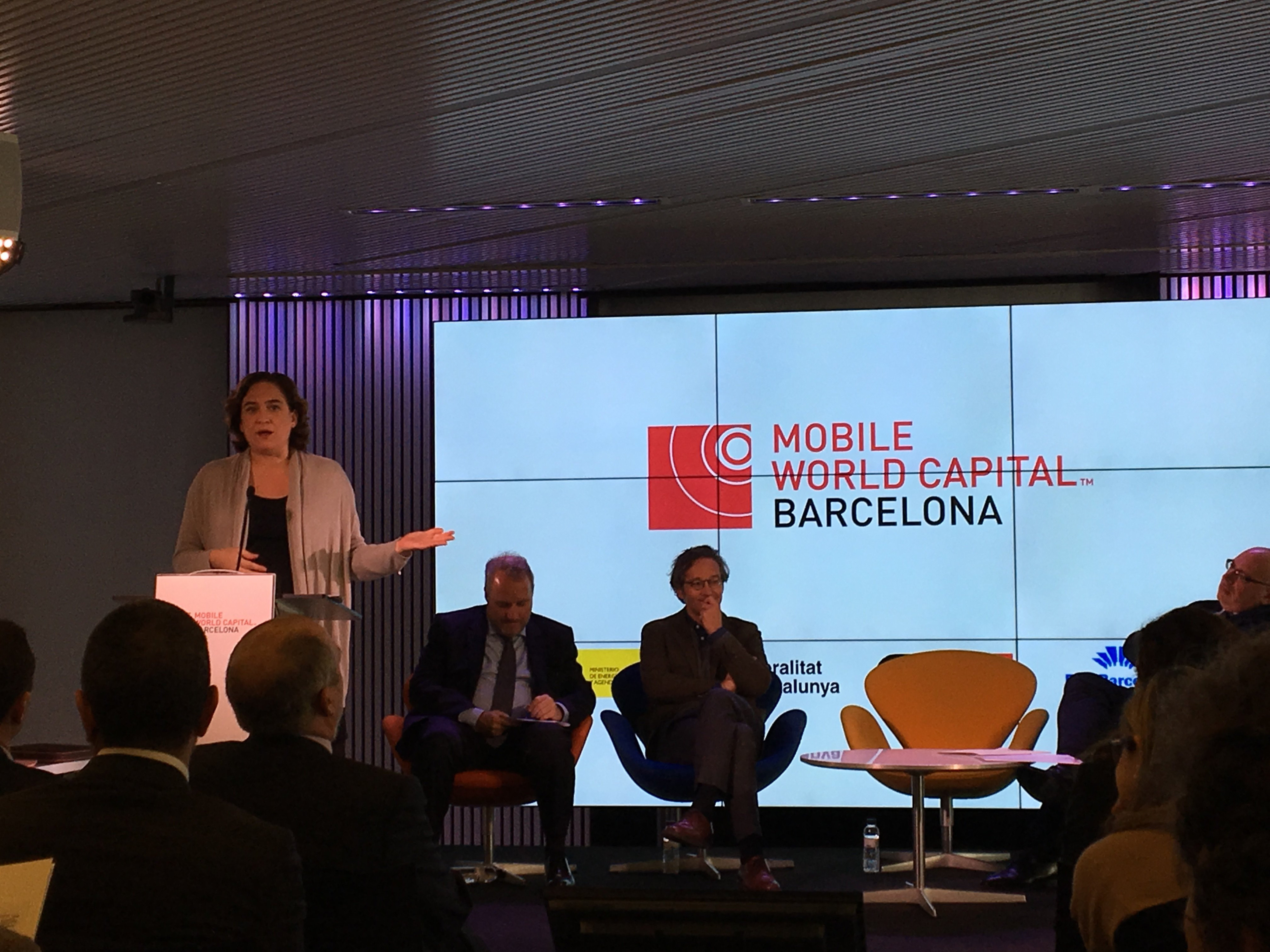 Ada Colau, en la presentación del MWC de 2017