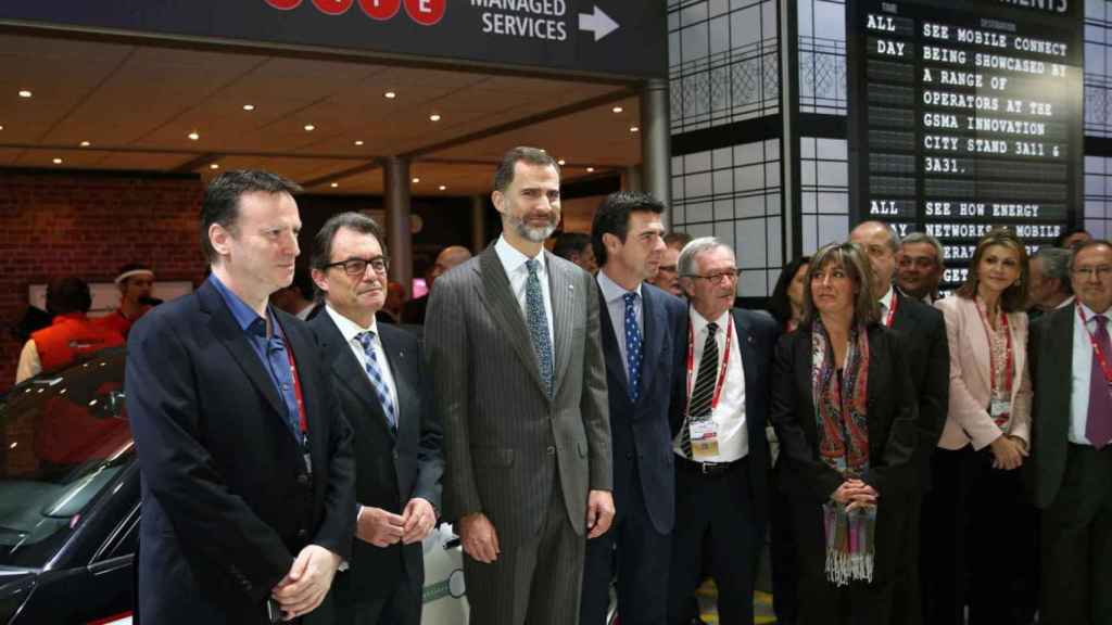 El Rey durante la inauguración del Mobile World Congress el año pasado/ EFE