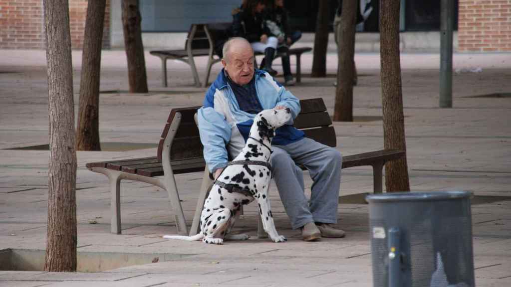 Un señor acaricia a su perro / MARKUS