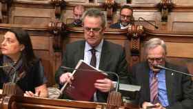 Sònia Recasens, Joaquim Forn i Xavier Trias en el Ayuntamiento de Barcelona / M.S.