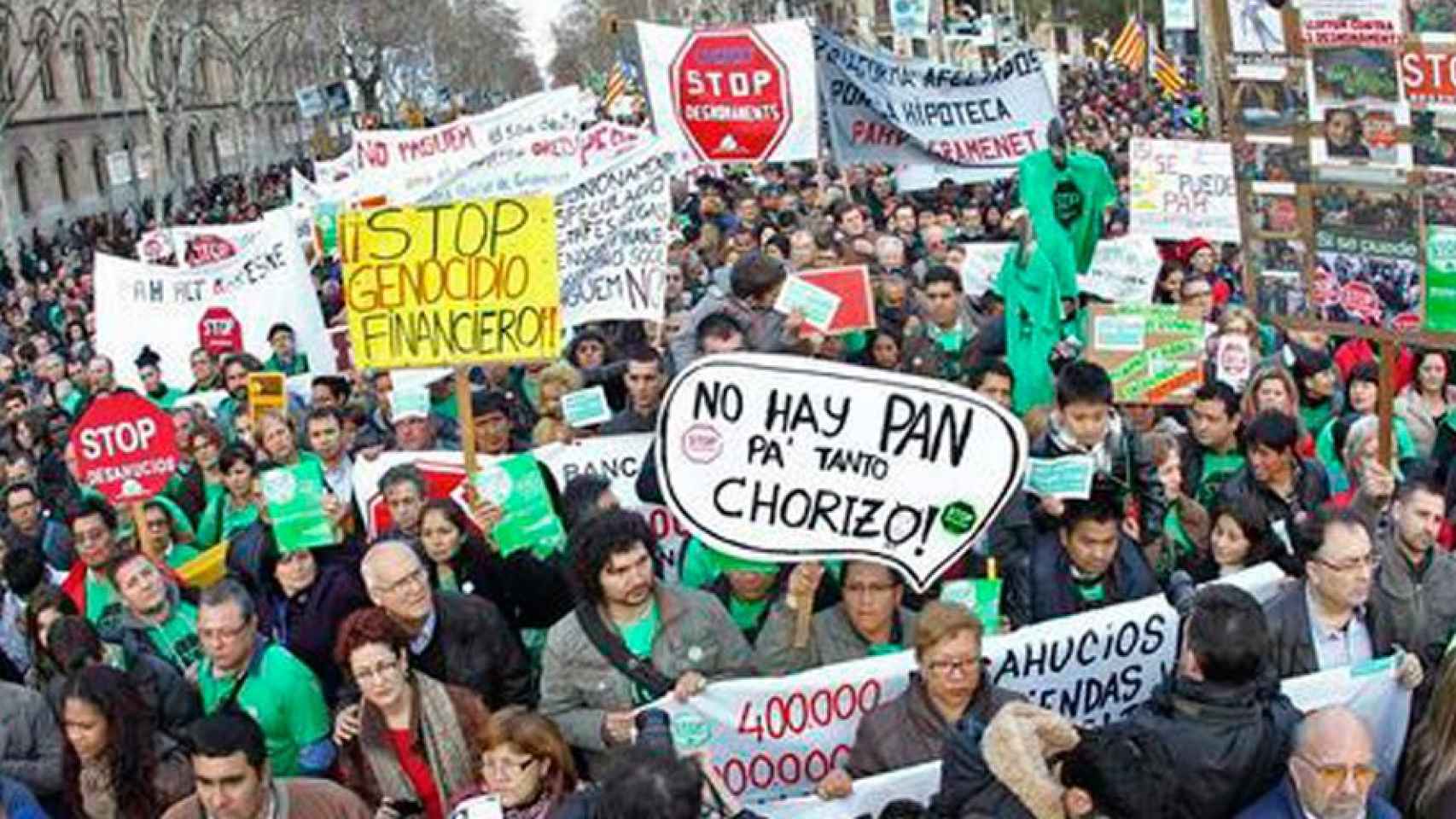 La manifestación del sábado no es la primera que se hace en Barcelona para denunciar los precios del alquiler / @PAHBarcelona