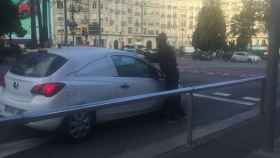 Un 'limpiacristales' en la Avenida Diagonal