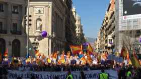 Cabecera de la manifestación contra la independencia / EP