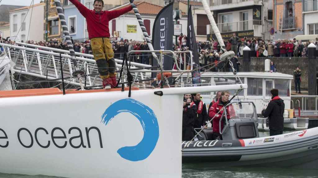 Dídac Costa a su llegada a Les Sables d'Olonne tras finalizar decimocuarto / VENDÉE GLOBE