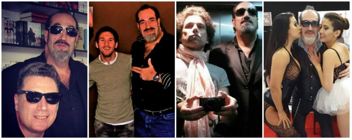 Daniel Rojo junto a Loquillo, Leo Messi y Andrés Calamaro